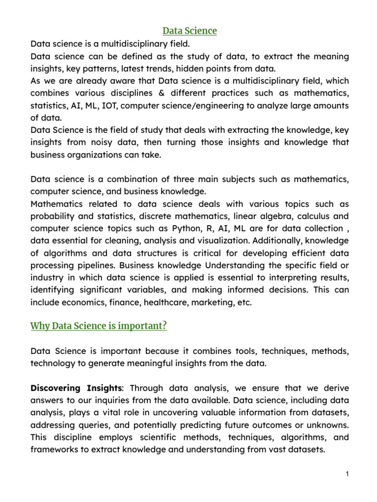 Understanding Data Science Essentials | PDF | Data Science | Statistics