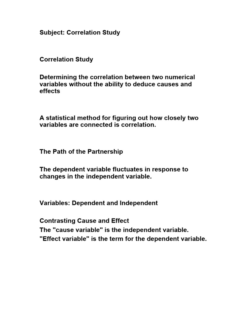 Subject - Correlation Study | PDF