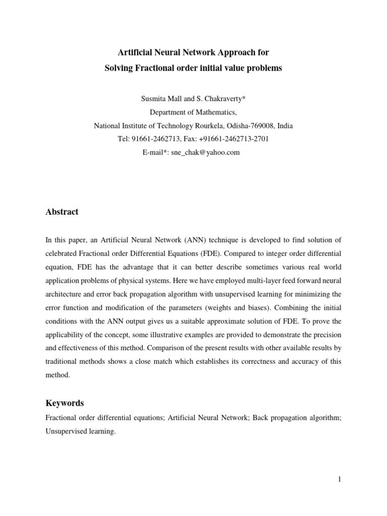 Artificial Neural Network Approach | PDF | Artificial Neural Network ...