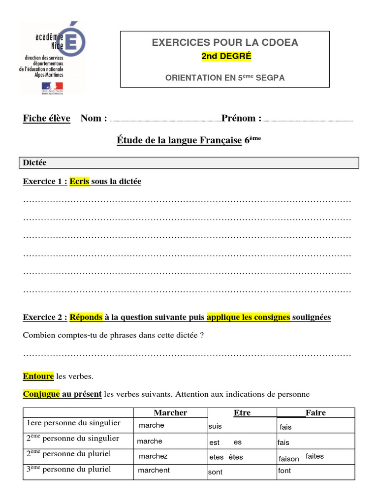 Exercices De Fran ais 6 me Imprimer PDF Harry Potter