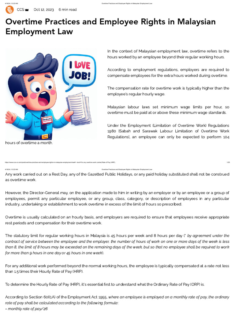 Overtime Practices and Employee Rights in Malaysian Employment Law ...