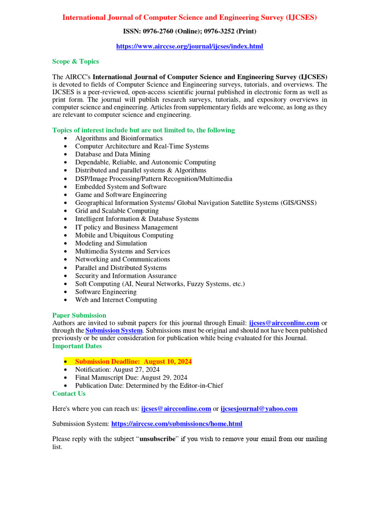 International Journal Of Computer Science And Engineering Survey