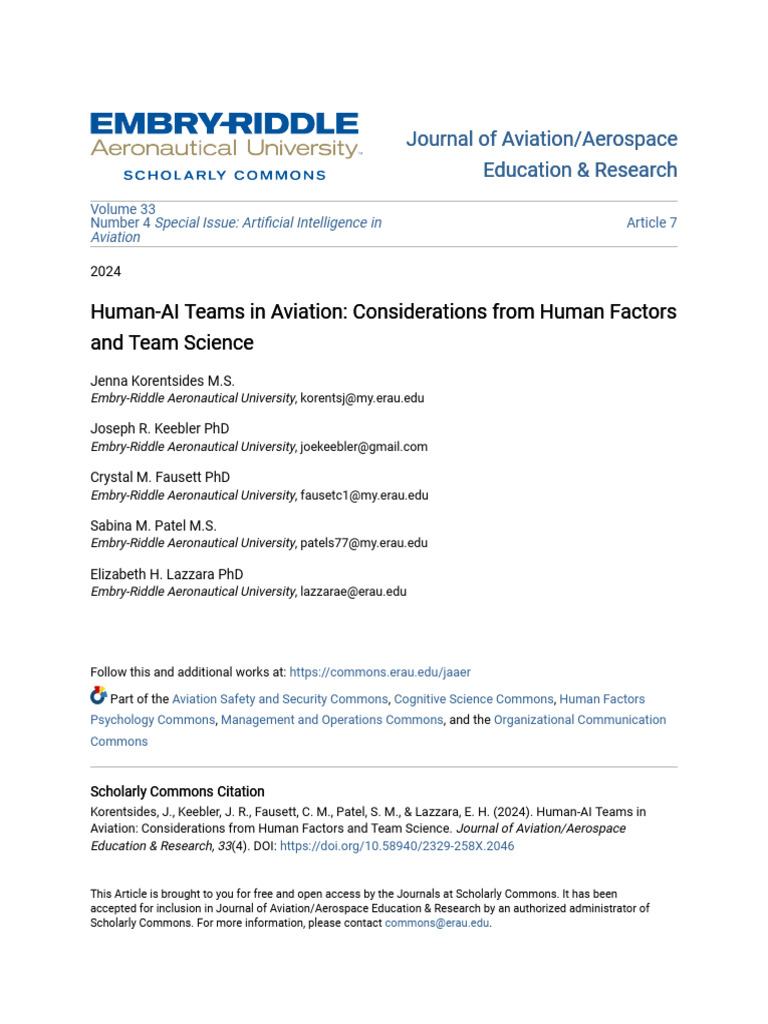 Human-AI Teams in Aviation | PDF | Artificial Intelligence ...