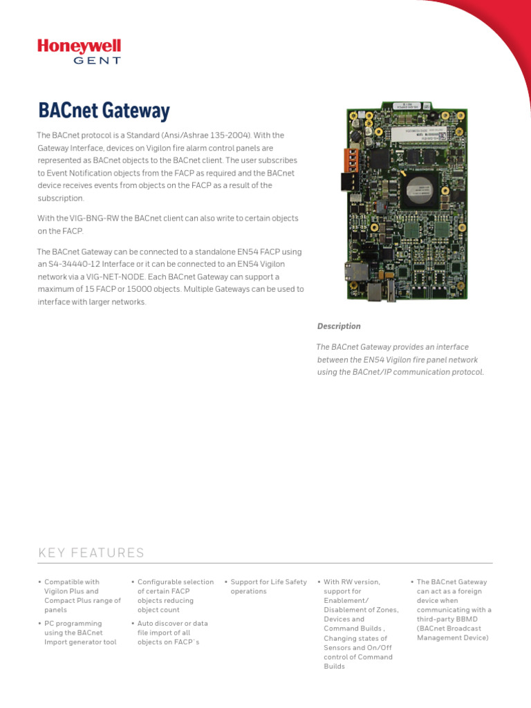 HG GEN152 BACnet Gateway | PDF | Computer Network | Gateway ...