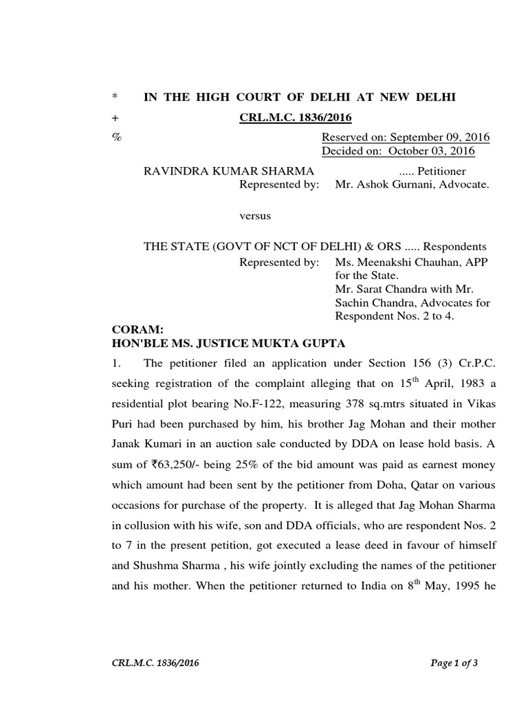 Delhi High Court Ruling on Property Dispute | PDF | Common Law ...