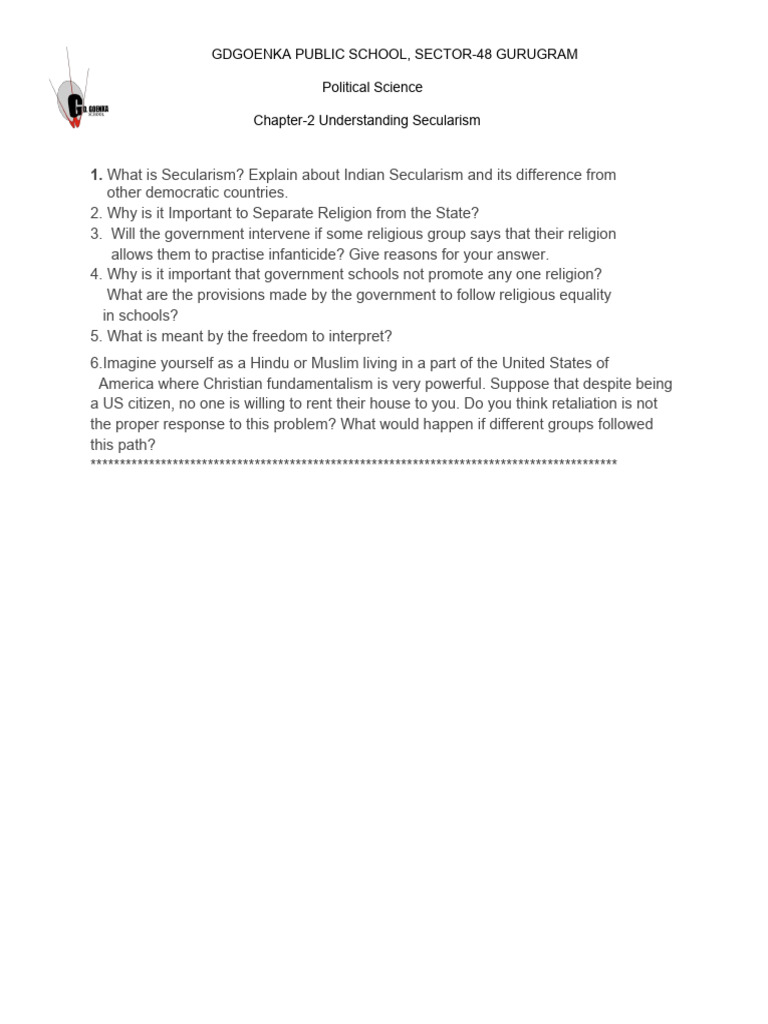 Assignment Secularism Pdf