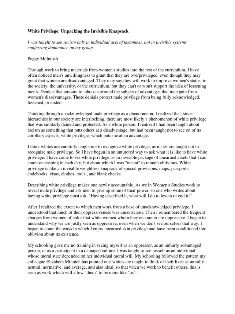 Understanding White Privilege | PDF | Identity Politics | Politics And Race