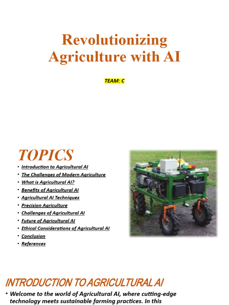 Agricultural AI: Transforming Farming Practices | PDF | Agriculture ...