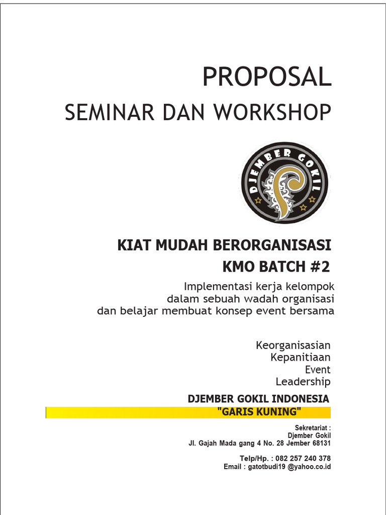 Project Proposal Seminar & Workshop | PDF
