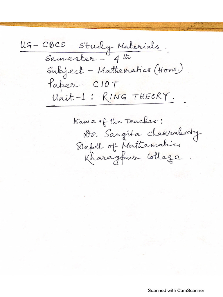Ring Theory Notes 2 | PDF