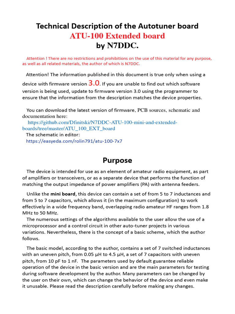 Atu 100 Extended Board User Manual Eng Pdf Capacitor Amplifier
