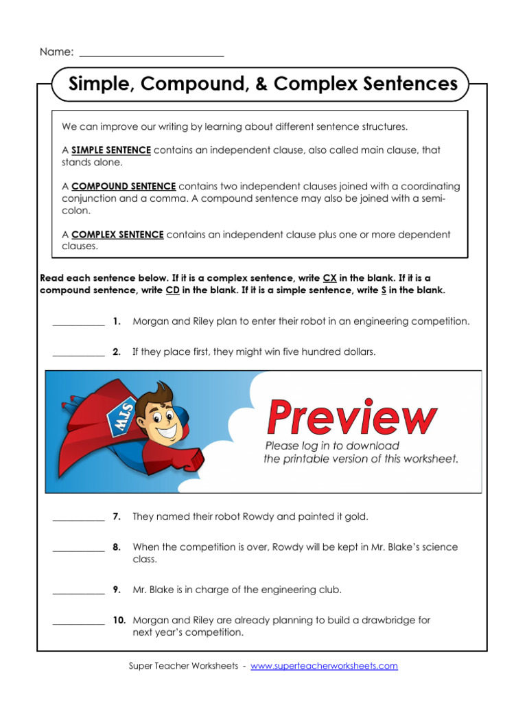 Simple Compound Complex | PDF | Grammar | Linguistic Morphology