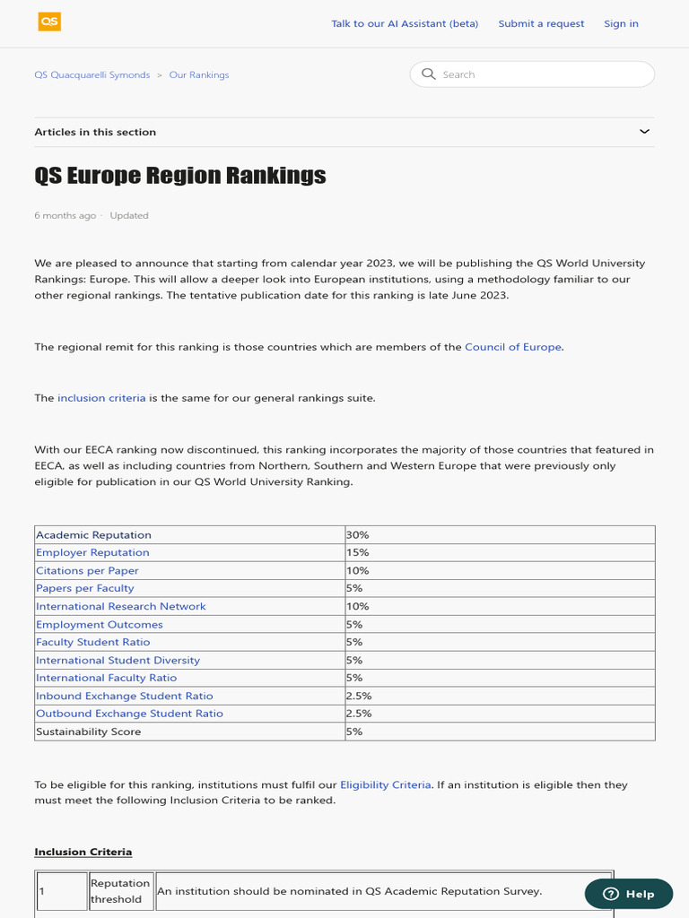 QS Europe Region Rankings 2023 | PDF | Academic Institutions ...