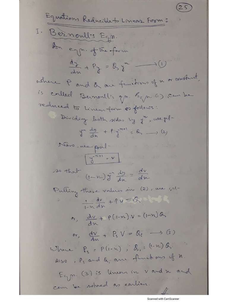 Equatin 6 Reducible To Linear Form 6 | PDF