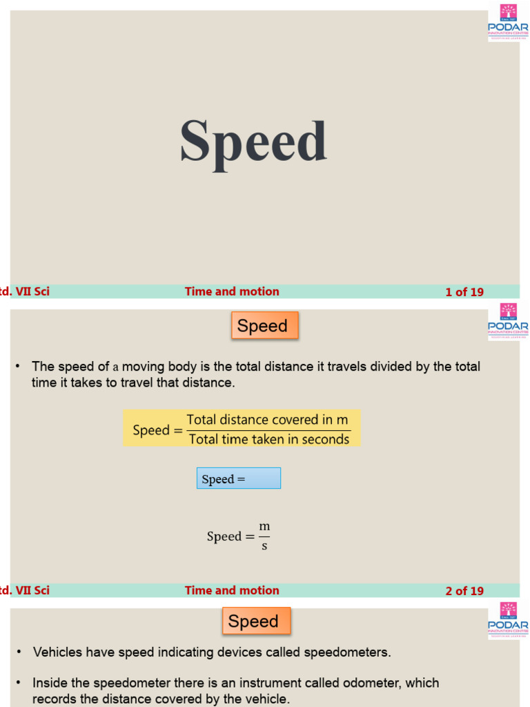 Understanding Speed and Motion Concepts | PDF | Chart | Pie Chart