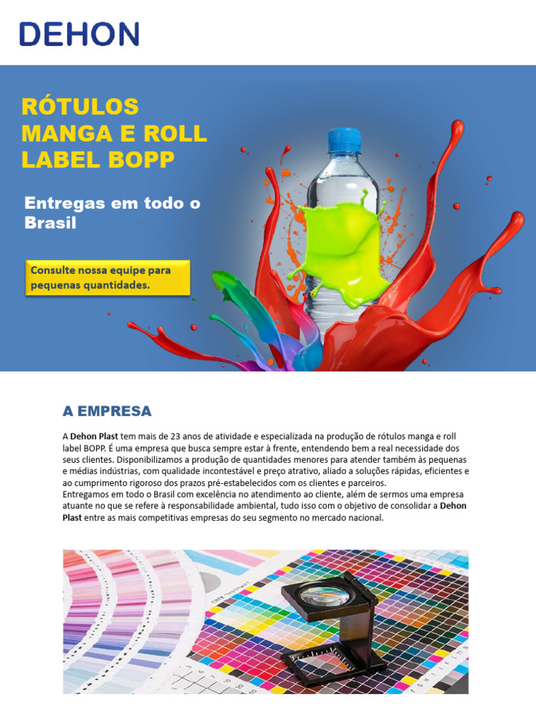Rótulos Manga e Roll Label BOPP Brasil | PDF | Desperdício | Reciclagem