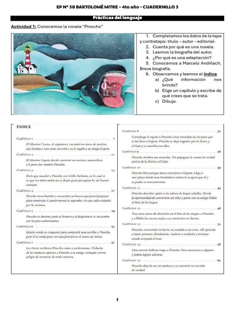 4to Año. Cuadernillo 3 | PDF | Pinocho