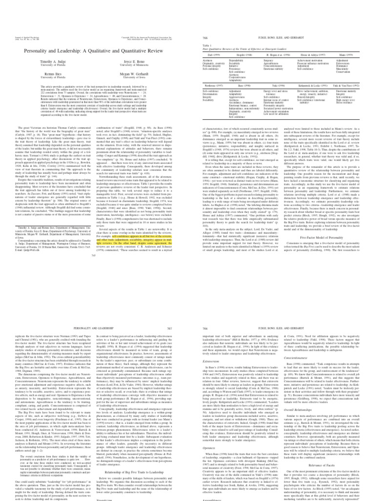 Artigo 10 | PDF | Leadership | Extraversion And Introversion