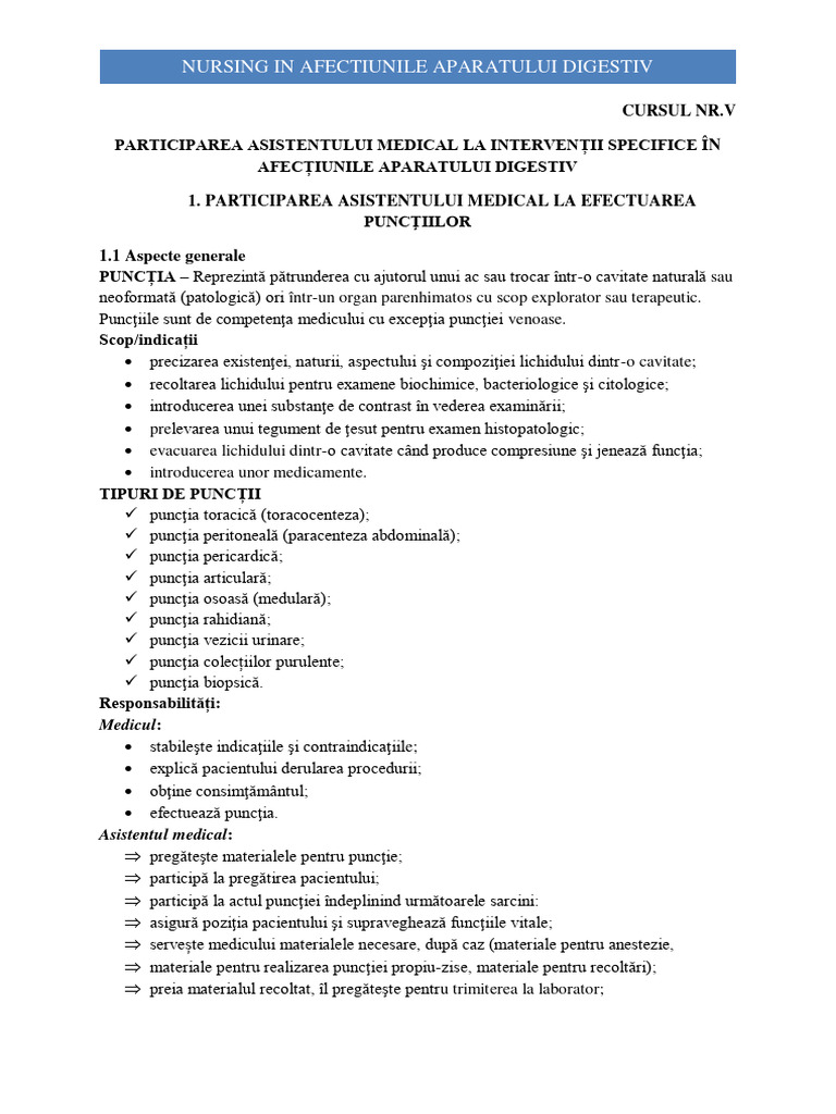 Nursing În Afctiunile Aparatului Digestiv Cursul V | PDF