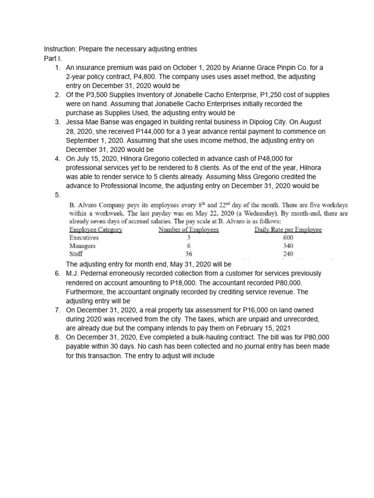 Adjusting Journal Entries Pdf Business Financial Services