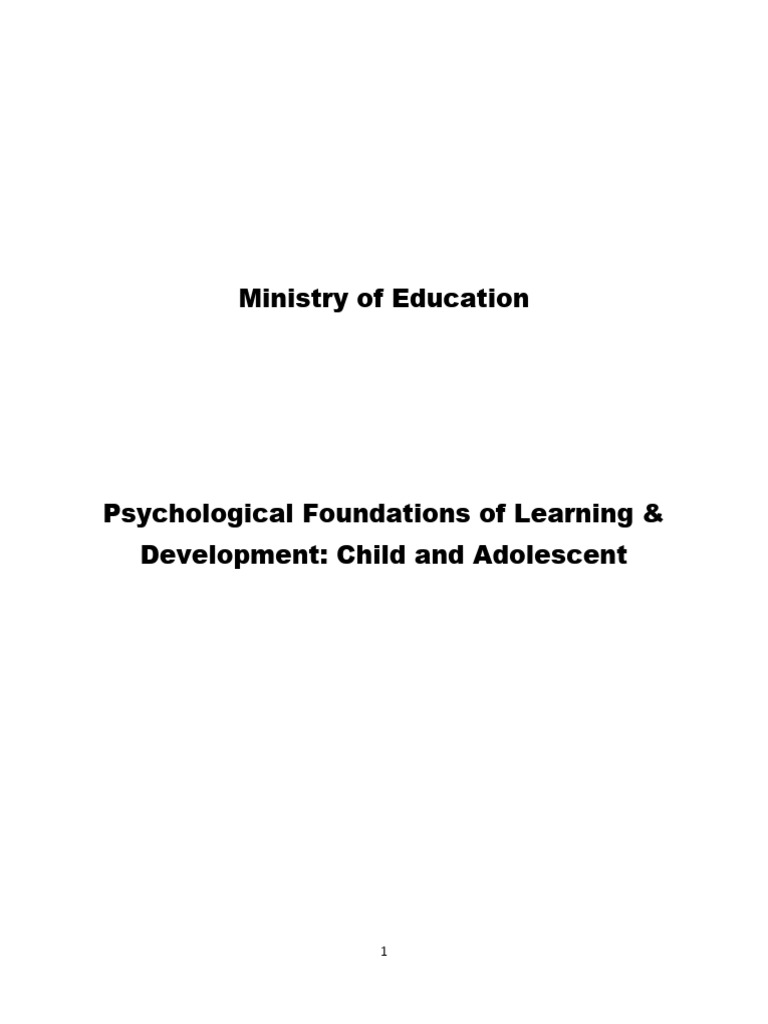 7) Psychological Foundations of Learning & Development-1 | PDF ...