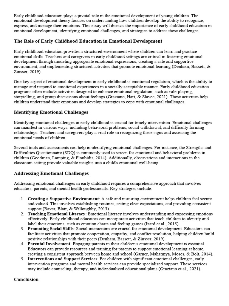 Emotional Development in Early Education | PDF | Early Childhood ...