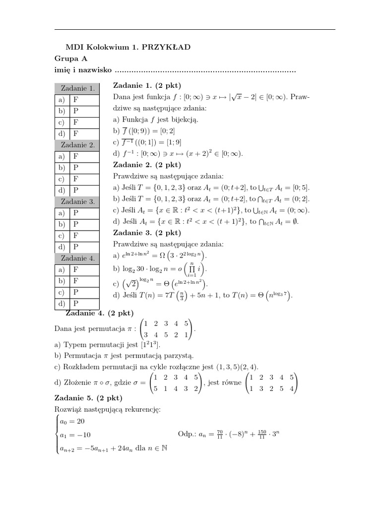 MDI Kol2 PRZYKLAD | PDF