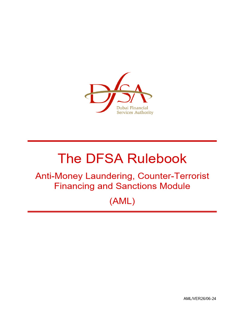 DFSA AML and CTF Rule Book | PDF | Terrorism Financing | Business Law