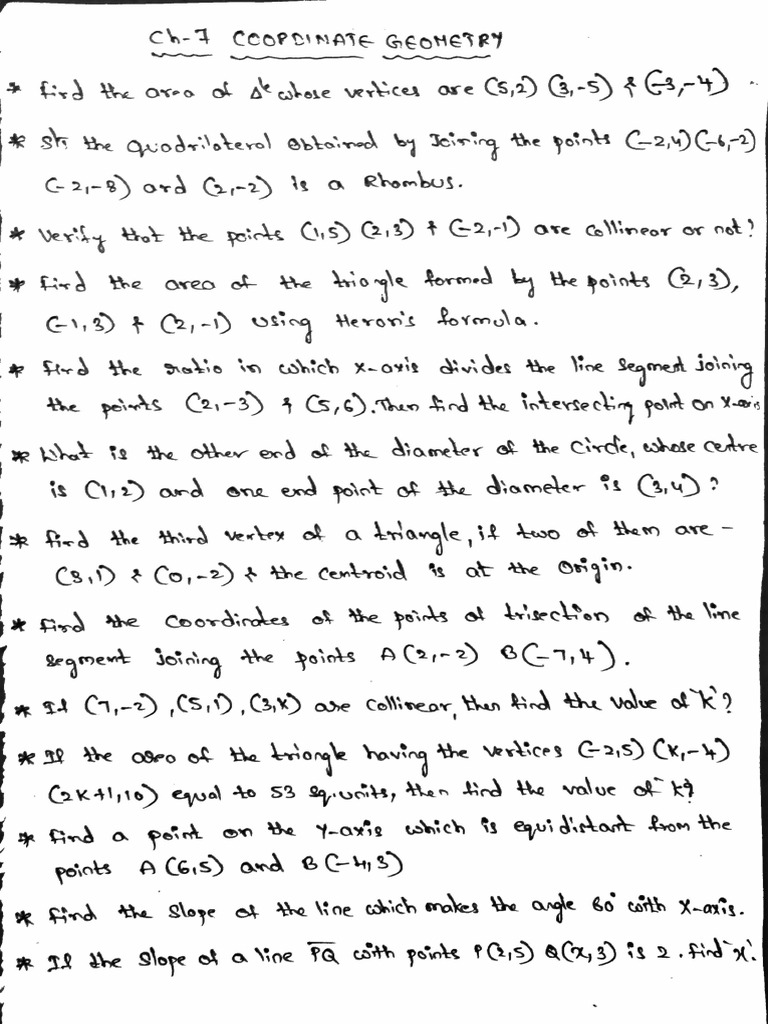 Chapter 7 Coordinate Geometry | PDF