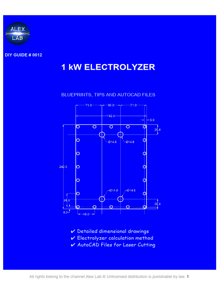 1 kW Electrolyzer DIY Blueprint Guide | PDF | Power Supply | Power Inverter