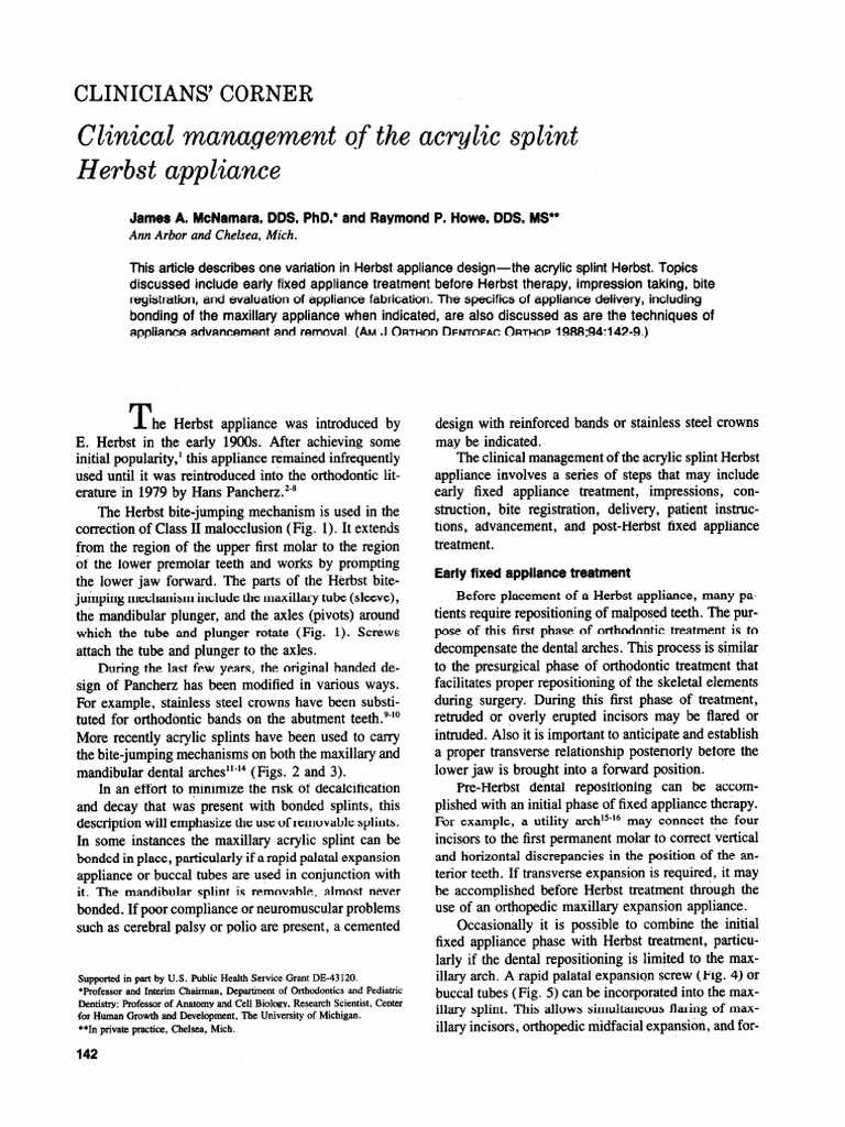 Acrylic Splint Herbst Appliance Guide | PDF | Orthodontics | Dental Anatomy