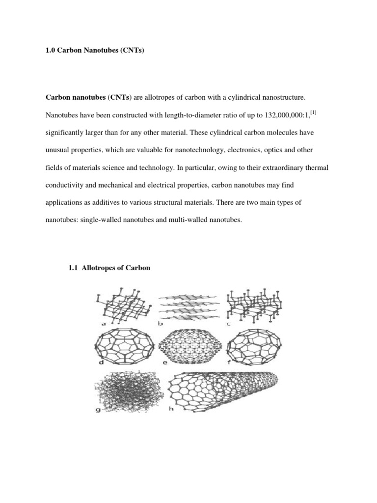 Overview of Carbon Nanotubes | PDF | Carbon Nanotube | Chemical Vapor ...