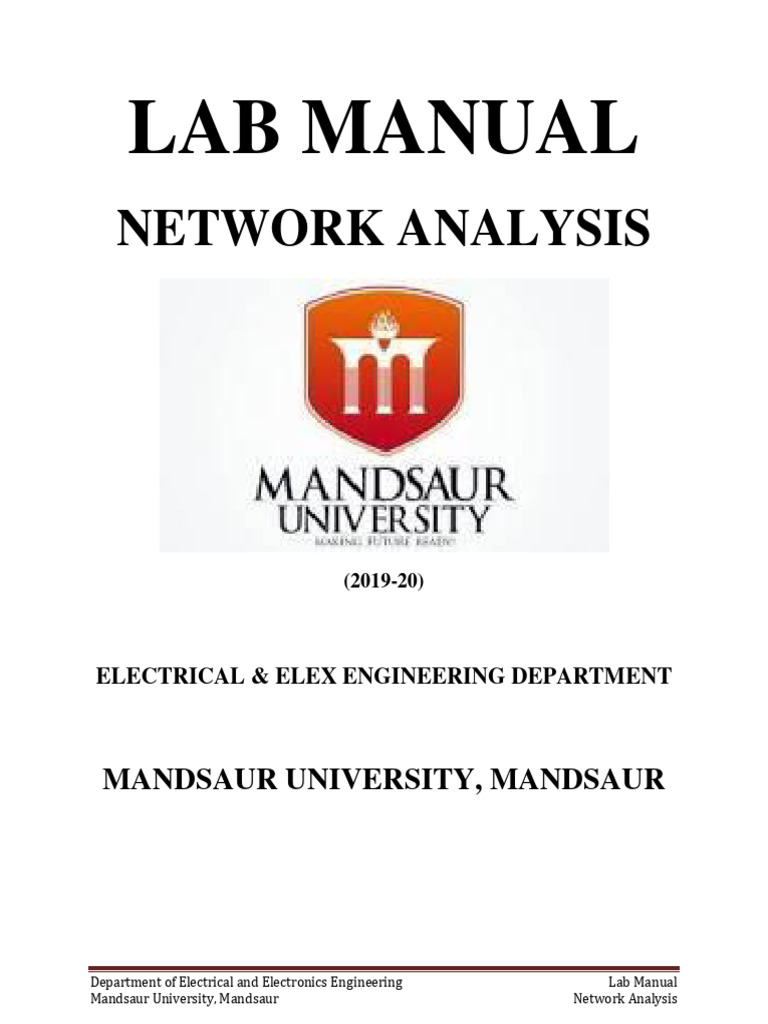 Network Analysis Lab Manual | PDF | Network Analysis (Electrical ...