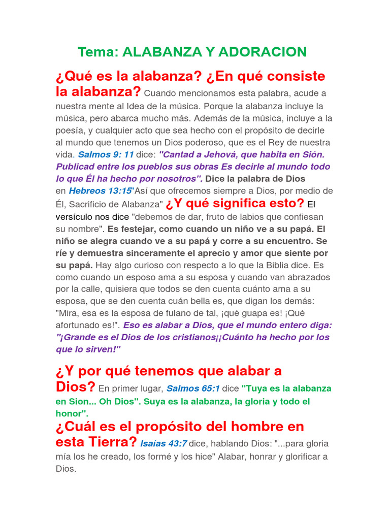 El Poder de la Alabanza y Adoración | PDF | Dios | Salmos