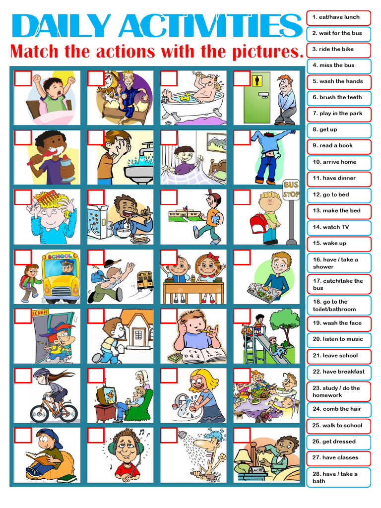 Daily Routine Activities List | PDF | Language Arts & Discipline