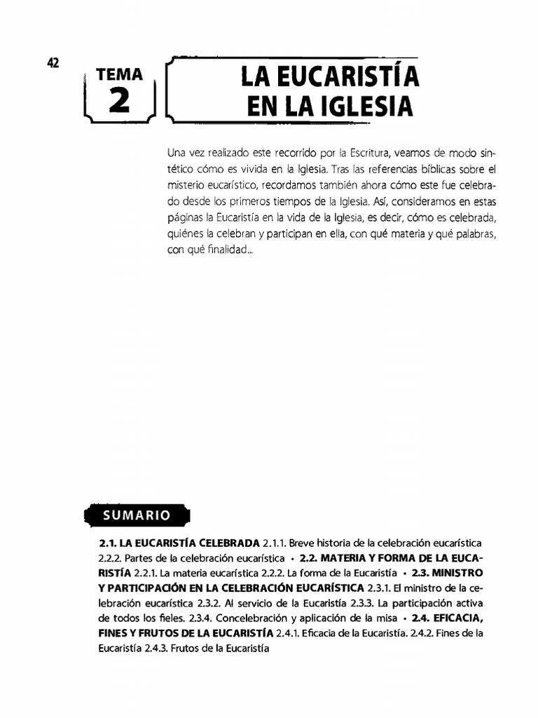 La Eucaristía en la Iglesia | PDF | eucaristía | Cristo (título)