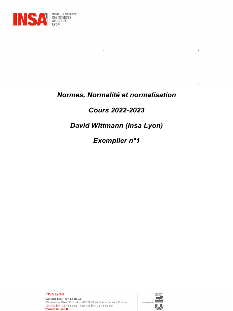 Normes et normalité en société | PDF