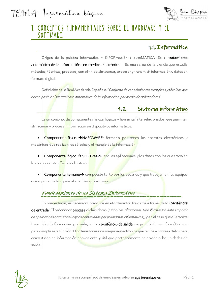 Introducción a Hardware y Software Informático | PDF | Hardware de la ...