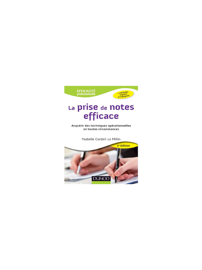 La Prise de Notes Efficace - 2e Édition | PDF