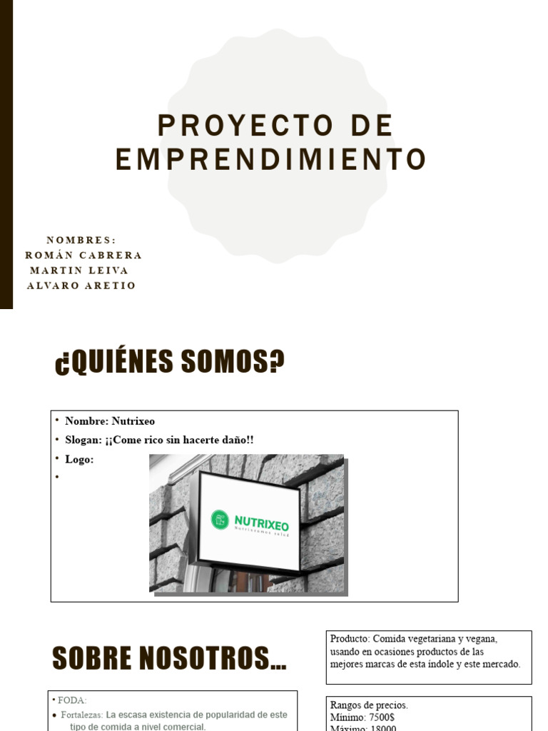 Proyecto de Emprendimiento | PDF