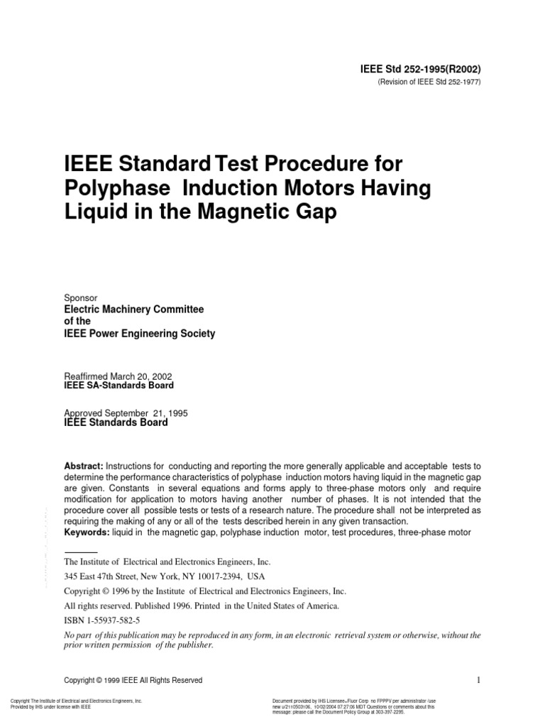 Test Procedure for Induction Motors | PDF | Electric Motor ...