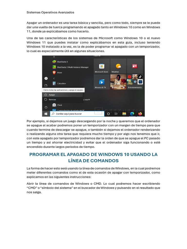 Programar Apagado en Windows 10/11 | PDF | Archivo de computadora ...