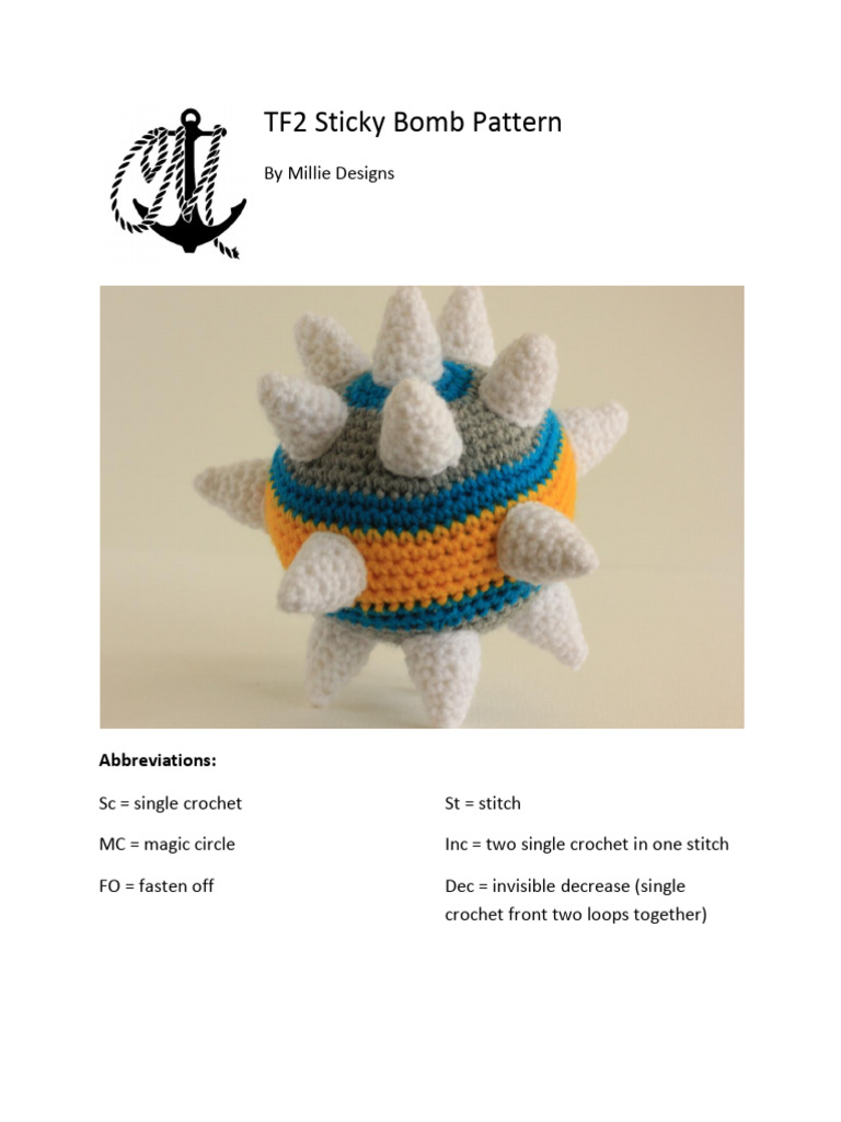 tf2 Sticky Bombs | PDF | Crochet | Yarn