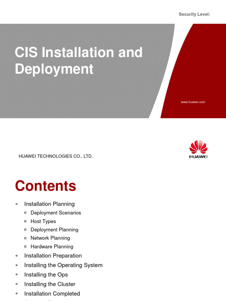 Huawei CIS Installation Guide | PDF | Computer Network | Computer Data ...