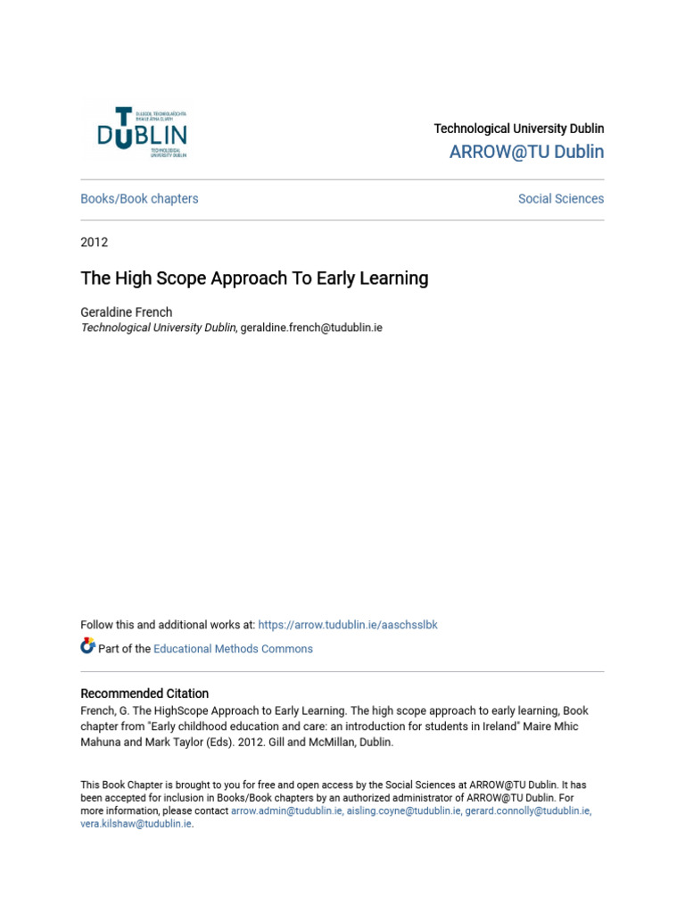 The High Scope Approach To Early Learning | PDF | Preschool | Early ...