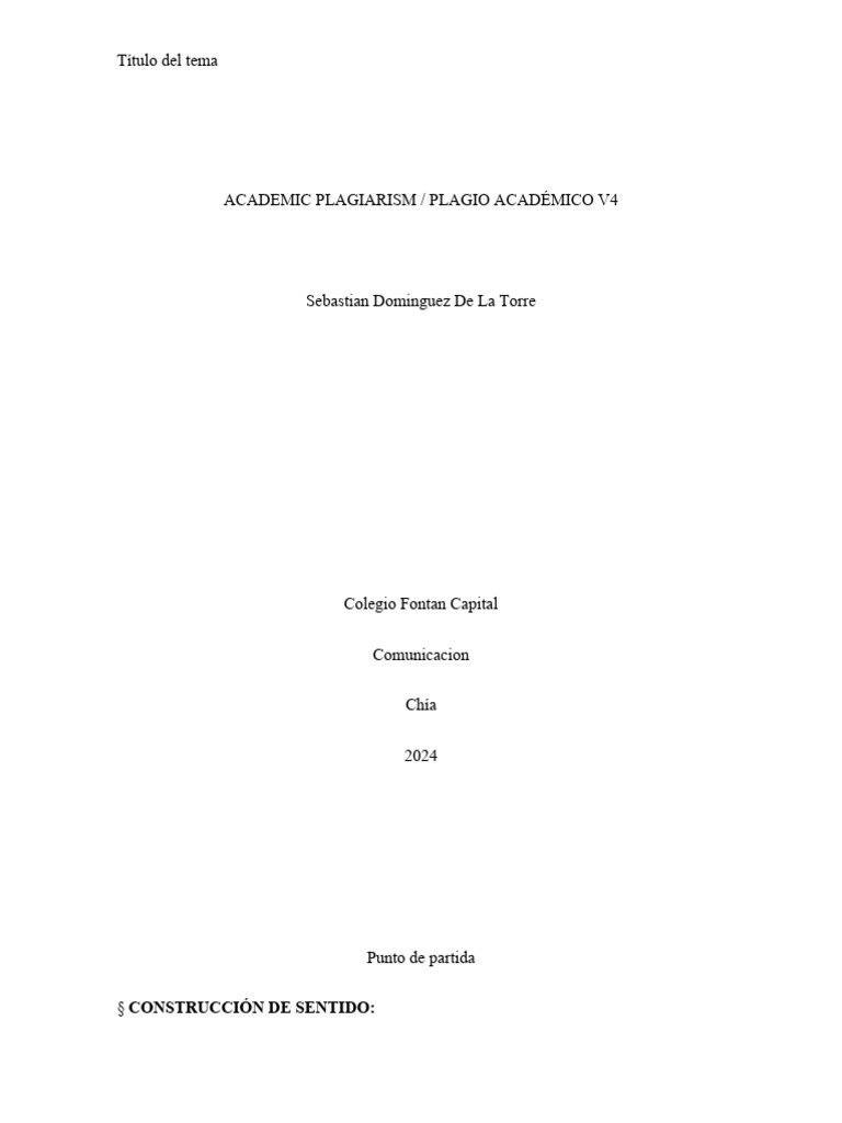 ACADEMIC PLAGIARISM PLAGIO ACADÉMICO V4-Comunicaciones | PDF | Plagio