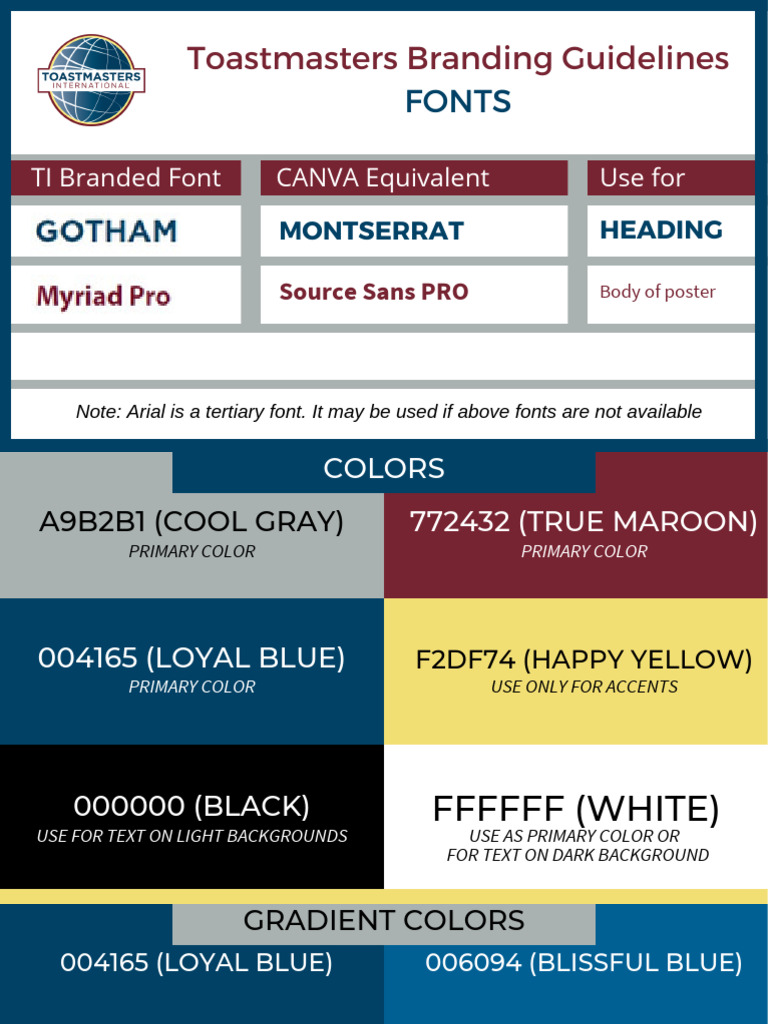 Toastmasters Branding Guidelines Overview | PDF