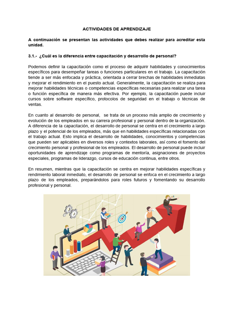 Actividades de Aprendizaje Unidad 3 | PDF | Aprendizaje | Innovación