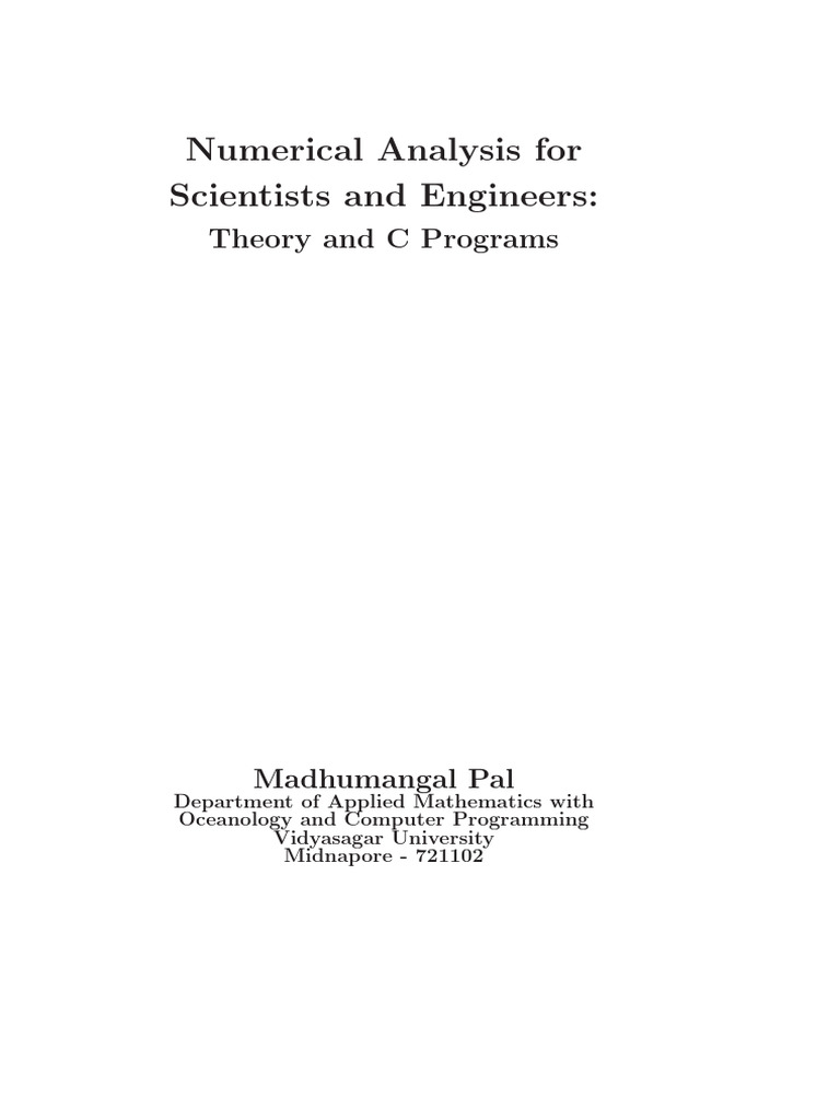 Numerical Analysis for Engineers | PDF | Numerical Analysis ...