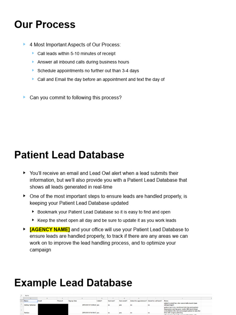 Lead Handling & Sales Training Presentation | PDF | Databases | Computing